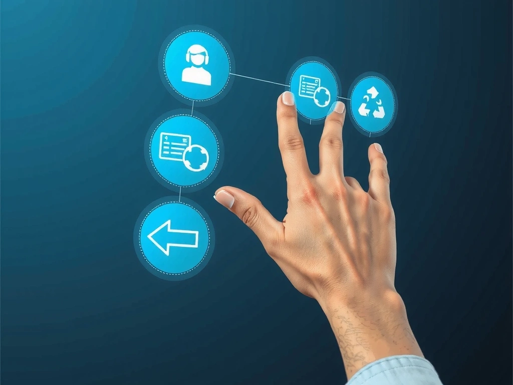 Illustration of a person interacting with data on a screen, representing data control